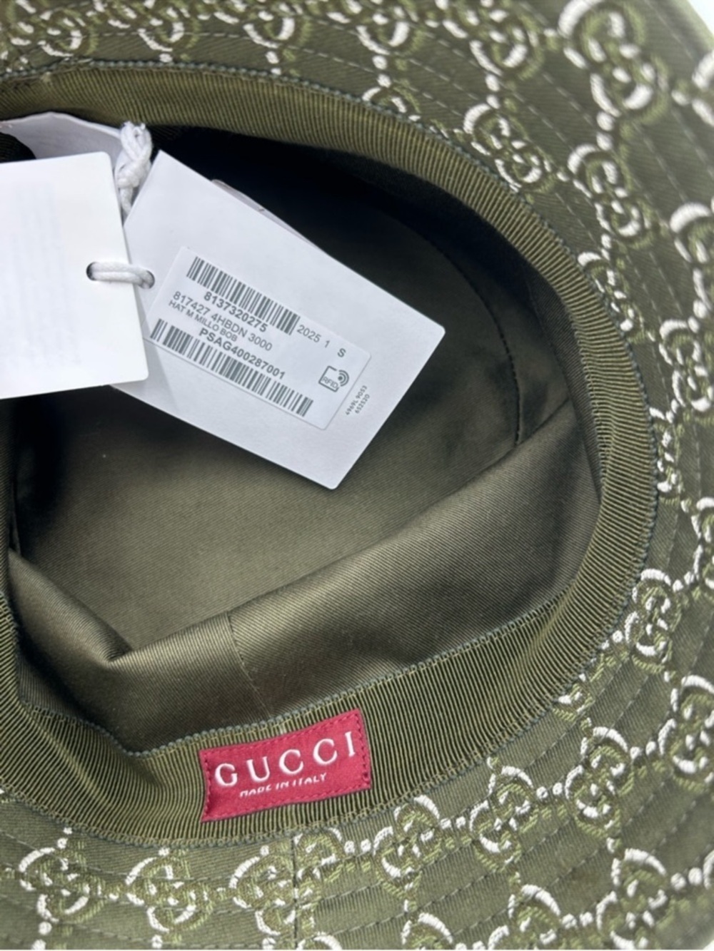 Men’s Gucci, GG shadow jacquard cotton bucket, hat, size small made in Italy - Picture 4 of 6